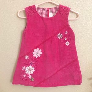 Cute corduroy pink dress for little girl